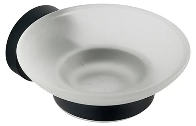 Produktbild von Aqualine SAMBA Seifenschale, Milchglas, Schwarz matt