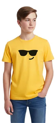 Produktbild von Spreadshirt Emoticon Cool Kostüm Karneval Gruppenkostüm Teenager Premium T-Shirt, 146/152 (10 Jahre), Sonnengelb