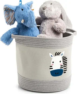 Produktbild von Praktischer Aufbewahrungskorb im Zebra-Design für Spielzeug, Ø 30 x 30 cm