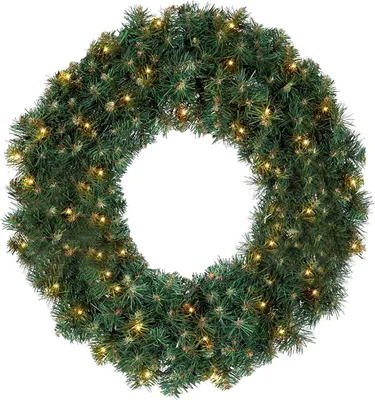 Produktbild von Weihnachtskranz künstlich undekoriert grün Narnie 45 cm mit led Licht für Tisch und hängen