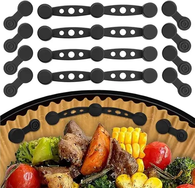 Produktbild von Airfryer Magnete für Backpapier 12 Stück, Silikon, für Küche, schwarz