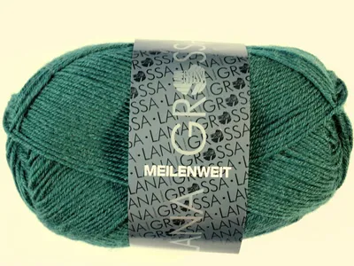 Zdjęcie produktu dla Lana Grossa MEILENWEIT 50 g UNI 4-warstwowa wełna skarpetkowa z 80% wełny dziewiczej 210 m kolor 1367 - zieleń butelkowa