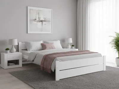 Produktbild von IKAROS Doppelbett 120 x 200 cm, weiß. Matratze: ohne Matratze, Lattenrost: mit Lattenrost.