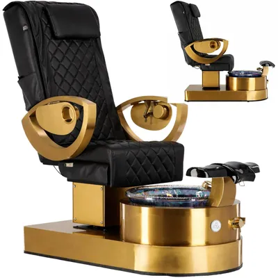 Zdjęcie produktu dla Fotel kosmetyczny elektryczny z masażem i hydromasażem do pedicure do salonu SPA Saria czarny