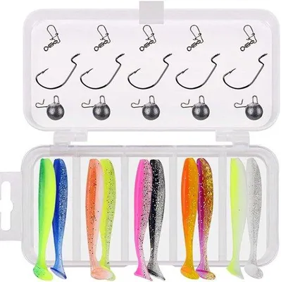 Produktbild von Fischereiausrüstung-Set, Kunststoff, Gewichtsanker, Drehklinken, für Süß- und Salzwasserfischen