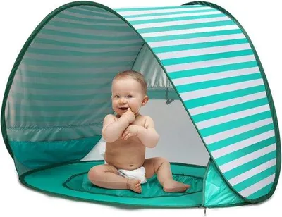 Productafbeelding van Famanu Pop-up strandtentje voor baby's met UV-bescherming - Groen