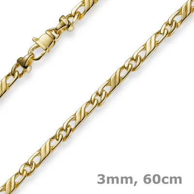 3mm-Jeu-Kette-585-Gelbgold-60cm