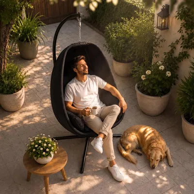 Produktbild von CASARIA Hängesessel mit Gestell XXL Outdoor