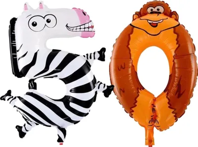 Produktbild von Folienballon Set Nummer 50, Tier-Motive, 40 cm, für Luftbefüllung