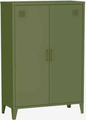 Produktbild von sweeek - Kommode/Schrank im industriellen Stil aus Metall mit 2 Türen - Khaki