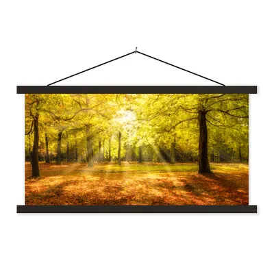 Produktbild von MuchoWow® Textilposter Baum - Natur - Sonne - Landschaft - Wald 150x75 cm mit schwarzem Rahmen - Posterleiste