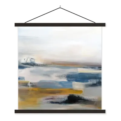 Produktbild von MuchoWow® Textilposter Ölgemälde - Abstrakt 120x120 cm mit schwarzem Rahmen - Aufhängungsset