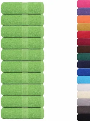 Obrázok produktu pre vidaXL Uteráky FROGN, 10 ks, jablkovozelené, 30 x 30 cm, 360 g/m²