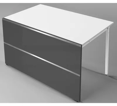 Produktbild von Thekentisch Atlantis rechteckig beidseitig gerade 135x82,5x105cm weiß/anthrazit