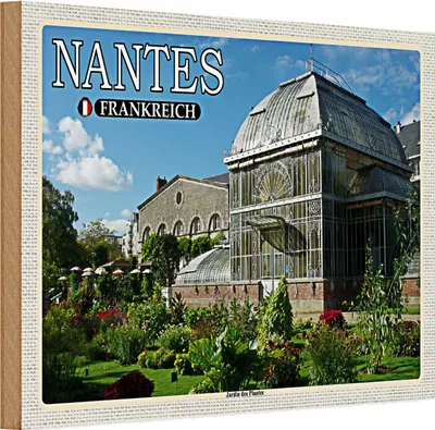 Produktbild von Holzschild Reise 30x20cm Nantes Frankreich Jardin des Plantes