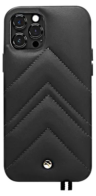 Image de ARTEFAKT, Etui pour Apple iPhone 12 / 12 Pro en cuir Louvre, Noir