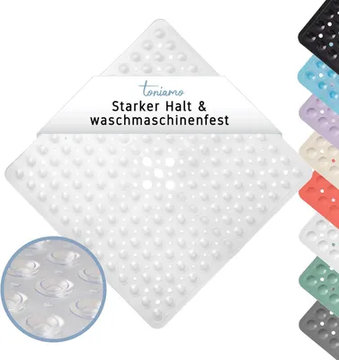 Produktbild von Duschmatte 53 x 53 cm, Antibakteriell, Transparent, Rutschfest, Für Badezimmer