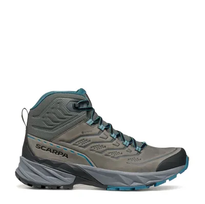 Herren Fast Hiking Schuhe "Rush 2 Pro Mid GTX" von Scarpa in Grau mit blauen Akzenten; ideal für Wanderungen.