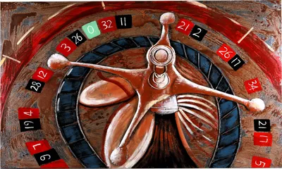 Produktbild von Wandbild 3D Metallbild Roulette handmade 120x80cm Relief Unikat