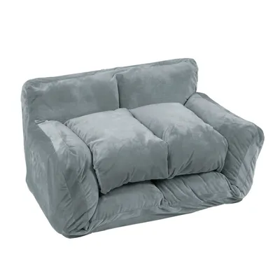 Produktbild von OXYBUL Detská polohovacia pohovka, 5 nastavení, 2 vankúše, Dĺžka 90 x šírka 60 x výška 50 cm, šedá