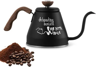 Produktbild von BK5990B 27oz/800ml Schwanenhals-Kaffeekessel mit Temperaturthermometer SUS 304 Edelstahl-uebergiesskessel mit 3 Luftloechern Anti-Fall-Deckel Ergonomischer Griff Teekessel Herdkessel