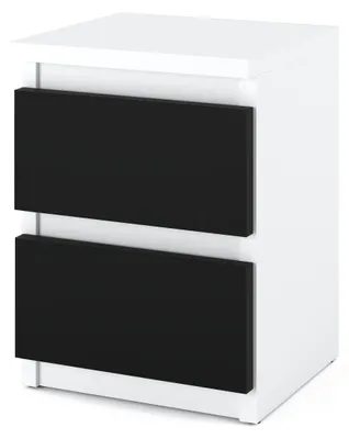Produktbild von Nachttisch „HIT“ 2S 30 cm Mattweiß / Mattschwarz