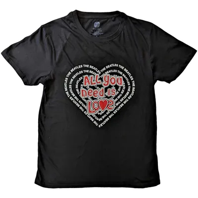 Obrázok produktu pre The Beatles All You Need Is Love Heart Black L Tričko