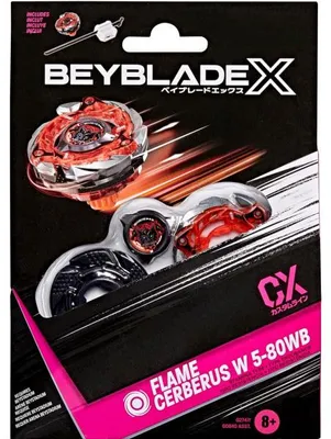 Image de Toupie beyblade x flame cerberus w 5-80wb cx - type endurance - pack toupie et lanceur - hasbro g2747