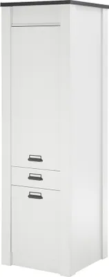 Produktbild von Stauraumschrank SHELTON-61 in Pinie weiß Nb. mit anthrazit, B/H/T ca. 62/201/64 cm