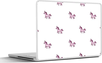 Produktbild von MuchoWow® Laptop Aufkleber Sticker Cover Mädchen - Einhorn - Rosa - Muster - Mädchen - Kind - Kinder 40x30 cm - Laptop Dekoration - Selbstklebend