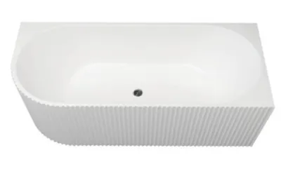 A white bathtub with a textured exterior.