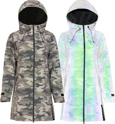 Produktbild von PAIKKA Regenmantel für Zweibeiner reflektierend Damen "Human Visibility Raincoat" camo