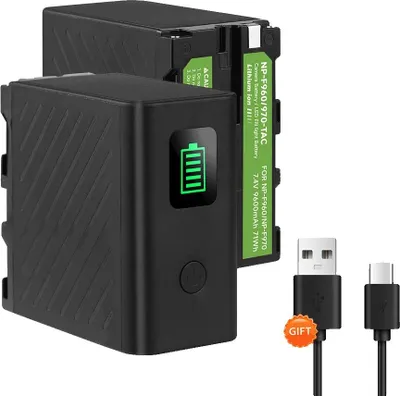 Obrázok produktu pre Batéria, kapacita 9600 mAh, vstup typu C, 2 ks batérií NP-F970