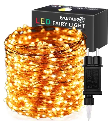 LED-Lichterkette 100M 1000LED, Kupferdraht, 8 Modi, Warmweiß