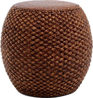 Image de Fine Asianliving Tabouret oriental fait main Narcissus rotin brun D40xH42cm