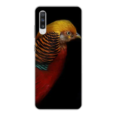 Produktbild von MuchoWow® Handyhülle Schutzhülle Hülle für Samsung Galaxy A70 Vogel - Federn - Schwarz - Porträt Silikon Softcase Handy Hülle