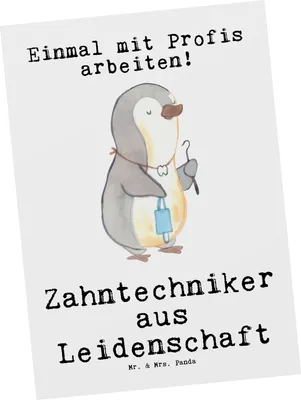 Produktbild von Mr. & Mrs. Panda Postkarte Zahntechniker Leidenschaft - Weiß - Geschenk, Ansichtskarten, Fotokarte, Ansichtskarte, Postkarten, Grußkarte
