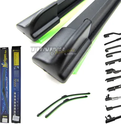 Produktbild von 2x PREMIUM SOFT FLAT Scheibenwischer Wischerblatt Flachbalken Adapter 530/530mm