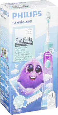 Produktbild von Philips Sonicare For Kids Elektrische Schallzahnbürste mit integriertem Bluetooth®, Kinder, Ultraschall-Zahnbürste, 62000 Bewegungen pro Minute, Blau, 2 min, Ergonomisch, Anti-Rutsch-Griff