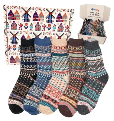 Immagine prodotto di Elzusha - Set di 5 paia di calze invernali termiche per donna/uomo, taglia 39-42