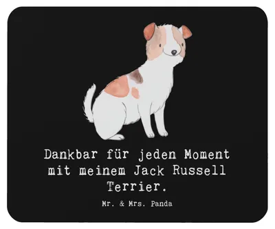 Produktbild von Mr. & Mrs. Panda Mouse Pad Jack Russell Terrier Moment - Schwarz - Geschenk, Mauspad, laptop, computer, mausteppich, Mousepad