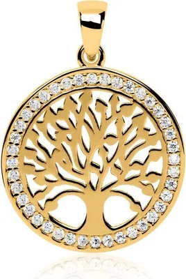 Produktbild von Lebensbaum aus 333er Gold + Zirkonia Kettenanhänger Echtgold GP0274