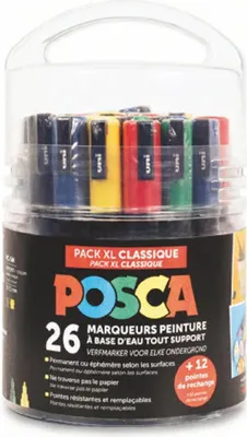Immagine prodotto di POSCA Pennarelli a pigmento "Pack XL Classique" Set di 26 pennarelli assortiti