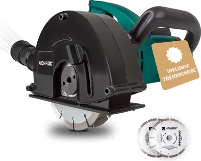 Produktbild von VONROC VONROC Mauernutfräse - Schlitzmaschine - 1700W - Ø150MM - Inkl. 2 Diamantscheiben & Aufbewahrungstasche