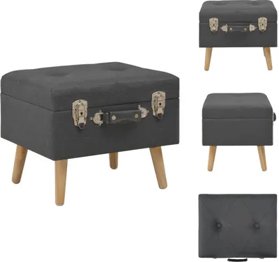 Produktbild von vidaXL Hocker mit Stauraum 40 cm Dunkelgrau Stoff - Truhen- & Flurbänke