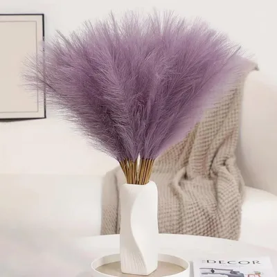 Produktbild von Künstliches Pampasgras 30 Stück Lila 55cm Seidenblumen Deko