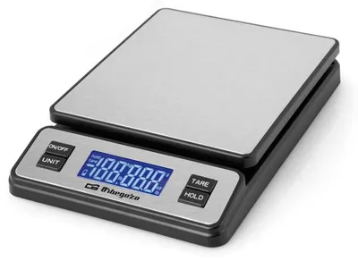 Küchenwaage digital, 40 kg, Edelstahl, 2 g Teilung, LCD