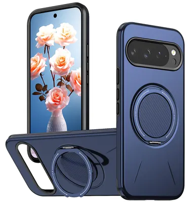 Obrázek produktu pro Magnetický kryt pro Google Pixel 11 /Pixel 11 Pro, Nárazuvzdorné pouzdro s kroužkem a stojánkem, TPU + PC obal Modrá