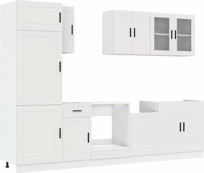 Produktbild von 8-tlg. Küchenschrank-Set Porto Weiß Holzwerkstoff