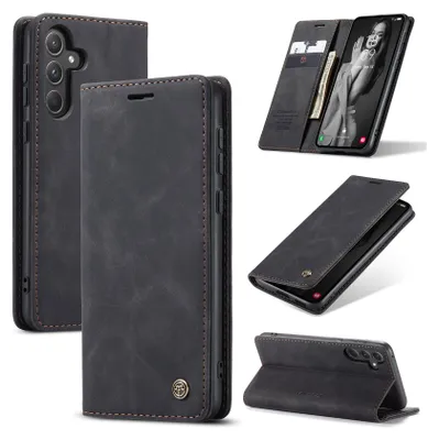 Image de Galaxy A55 Case, RetroPolyuréthaneLeather Case with Stand Function for Samsung Galaxy A55 5G black